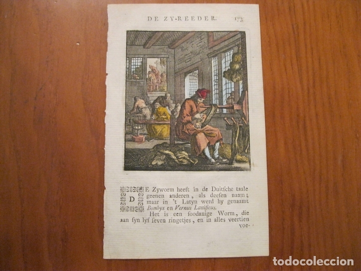 Arte: El hilador de seda, 1699. Weigel - Foto 2