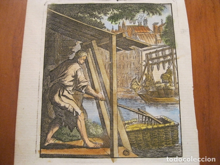 Arte: El tratamiento de lana, 1699. Weigel - Foto 1