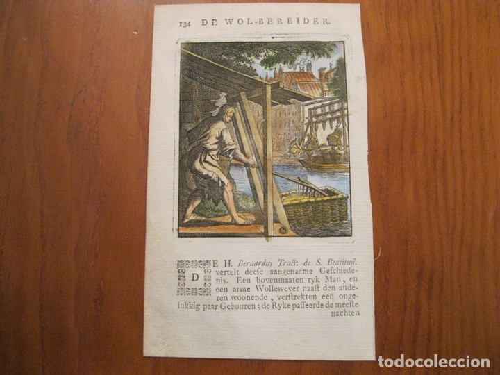Arte: El tratamiento de lana, 1699. Weigel - Foto 2