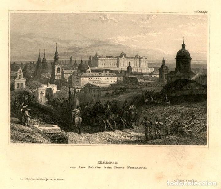Art: 1836 - Original - Puente de Foncarral Madrid -Grabado en plancha de acero -Tama&ntilde;o lamina 25 x 18 cms