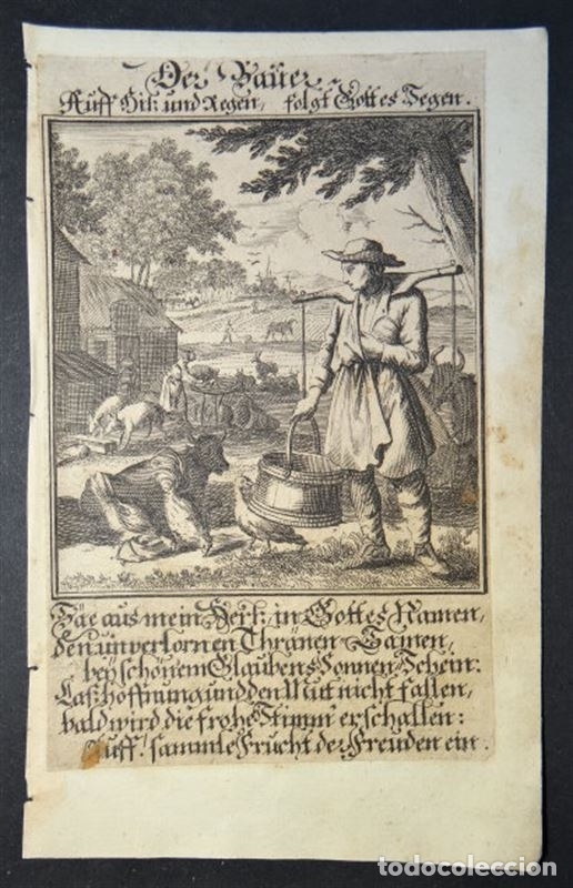 Arte: La profesi&oacute;n del agricultor, 1711. Weigel - Foto 1