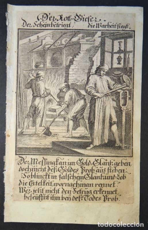 Arte: La profesi&oacute;n de fundidor, 1711. Weigel - Foto 1
