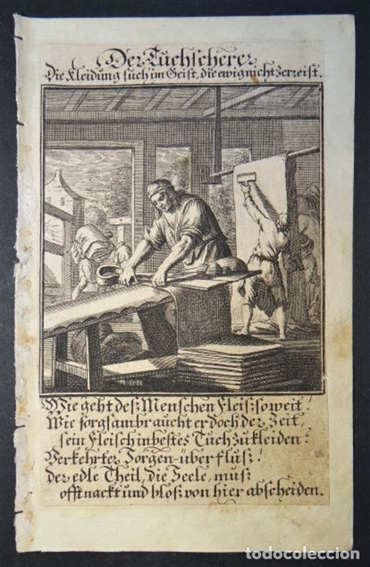 Arte: Fabricante y comerciante textil, 1711. Weigel - Foto 1