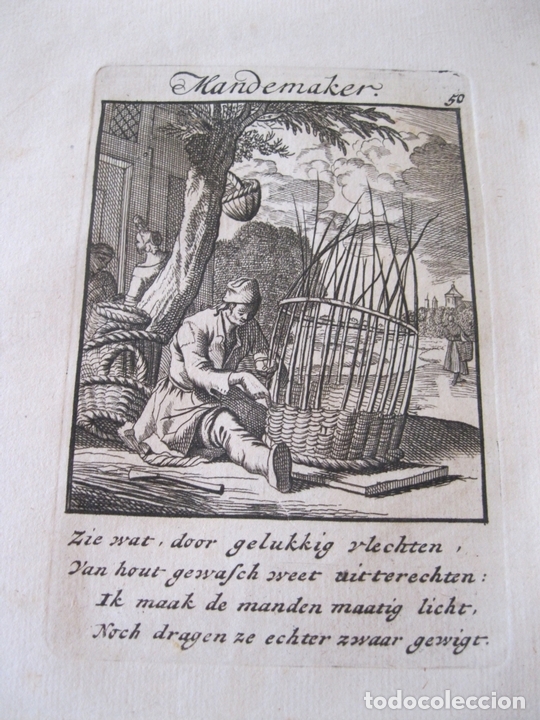 Arte: El fabricante de cestas, 1750. Luyken - Foto 1