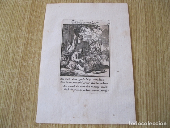 Arte: El fabricante de cestas, 1750. Luyken - Foto 2