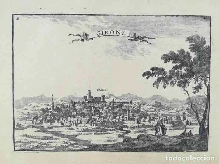 Arte: VISTA DE GIRONA - BEAULIEU - A&Ntilde;O 1707 - Foto 1
