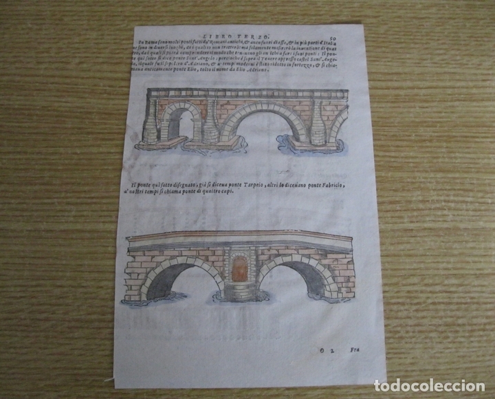 Arte: Tipos de puentes de piedra, 1565. Serlio - Foto 1