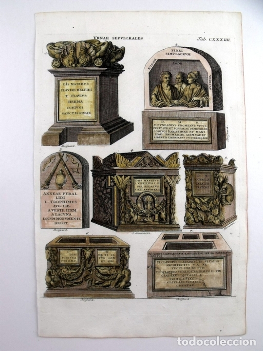 Arte: Mausoleos y urnas, 1757. Montfaucon - Foto 1