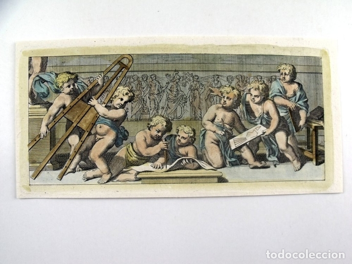 Arte: Querubines dibujando, 1679. Sandrart - Foto 2