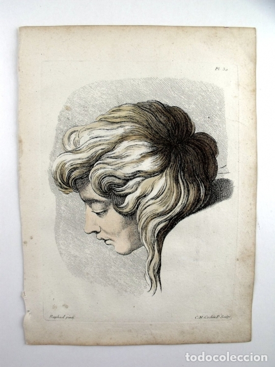 Arte: Estudio del rostro de una mujer, 1751. Jombert Cochin/Raphael - Foto 2