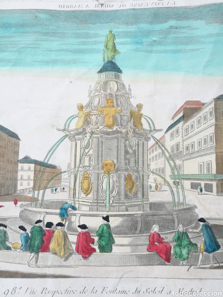 Arte: Grabado siglo XVIII puerta del sol - Foto 2