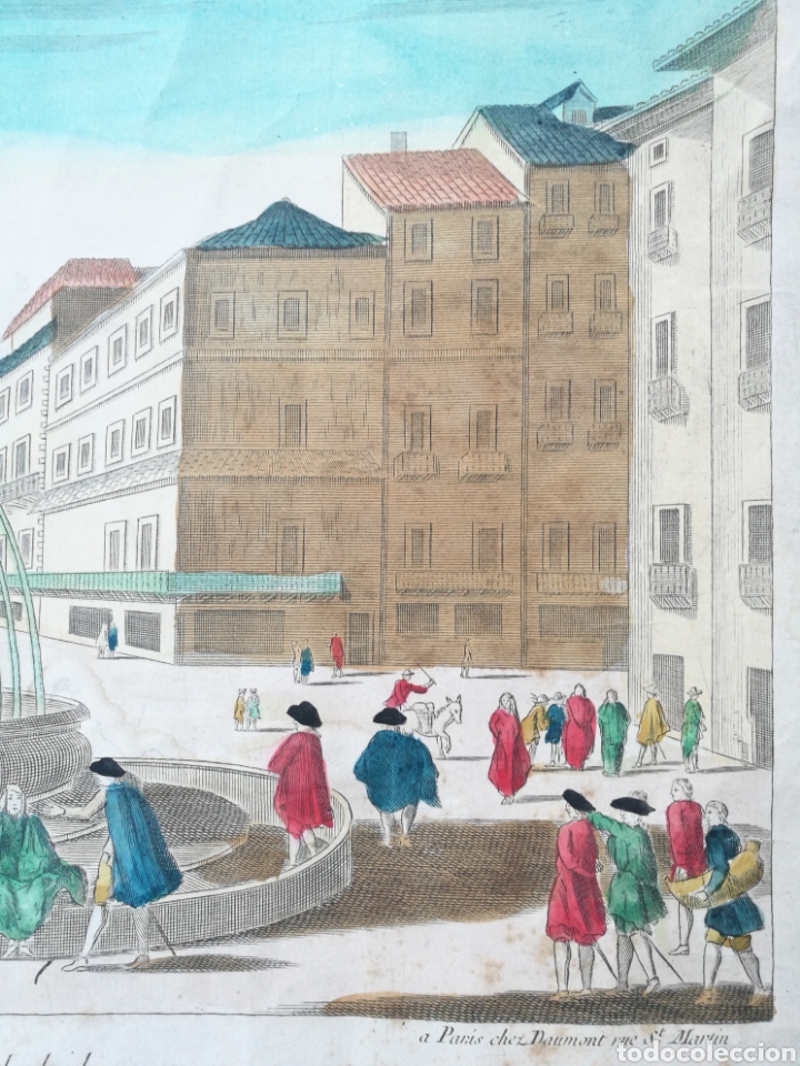 Arte: Grabado siglo XVIII puerta del sol - Foto 3