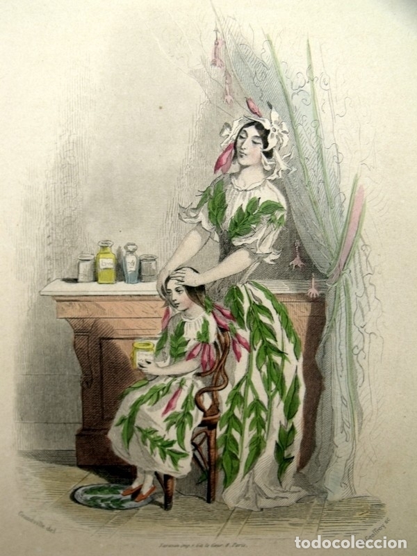 personificación de la flor de jazmín, 1840. gra - Compra venta en  todocoleccion