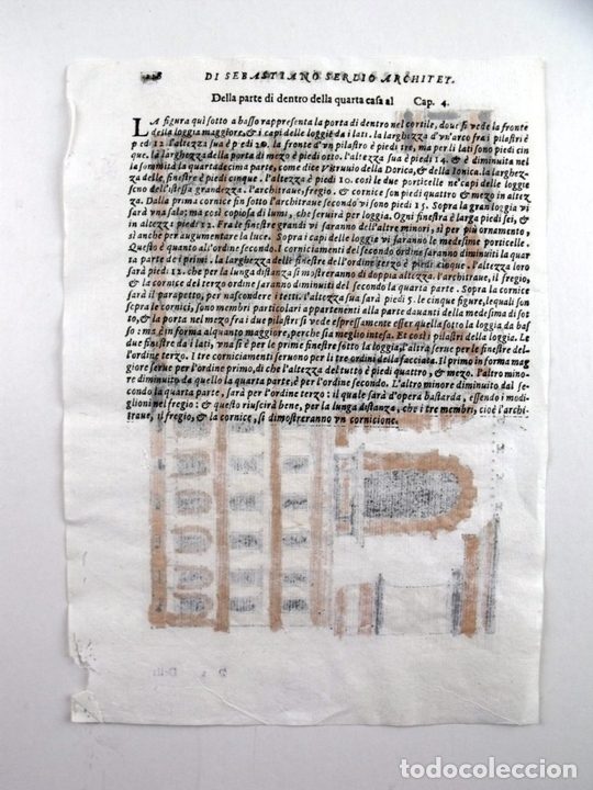 Arte: Fachada de edificio renacentista y detalles, 1565. Serlio - Foto 2
