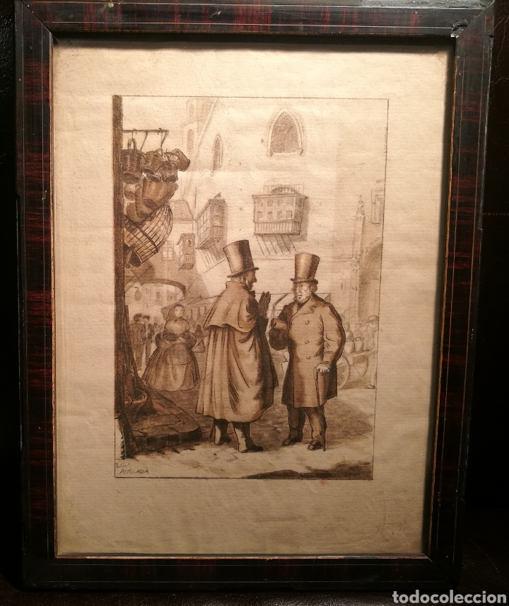 Art: ESCENA DE LA BARCELONA ANTIGUA POR LOLA ANGLADA (1892-1984)