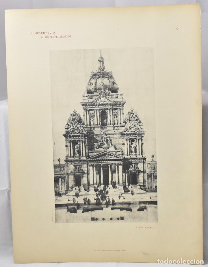 Art: La arquitectura de Giuseppe Mancini: Iglesia Barroca, 39,5x29,5 cm., 1920-1930