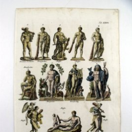 Estatuas de dioses clásicos griegos y romanos, 1757. Montfaucon