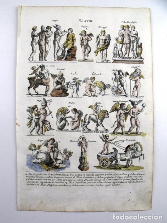 Arte: Dioses mitol&oacute;gicos, Baco y Delfos, 1757. Montfaucon - Foto 1
