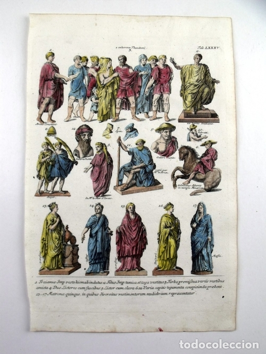 Arte: Diversas figuras romanas, 1757. Montfaucon - Foto 1