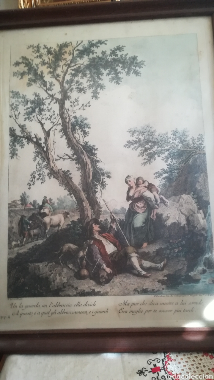 Arte: Antiguo grabado de Francesco Bartolozzi - Foto 1