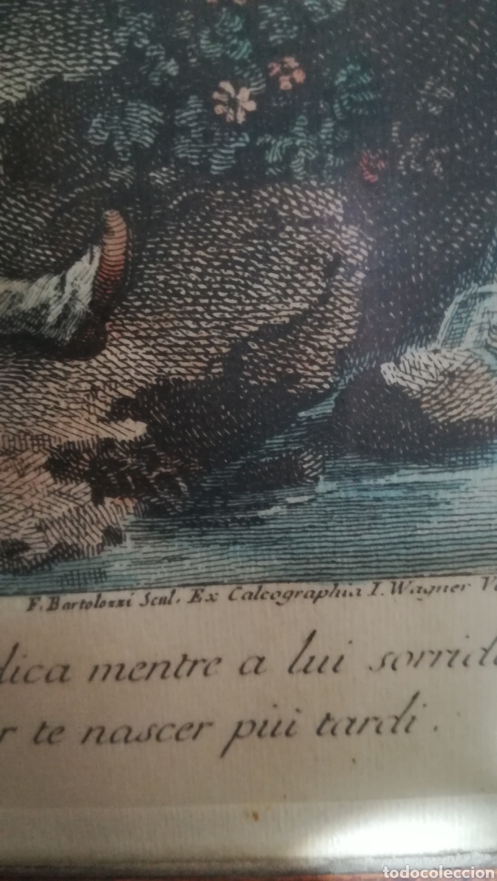 Arte: Antiguo grabado de Francesco Bartolozzi - Foto 2