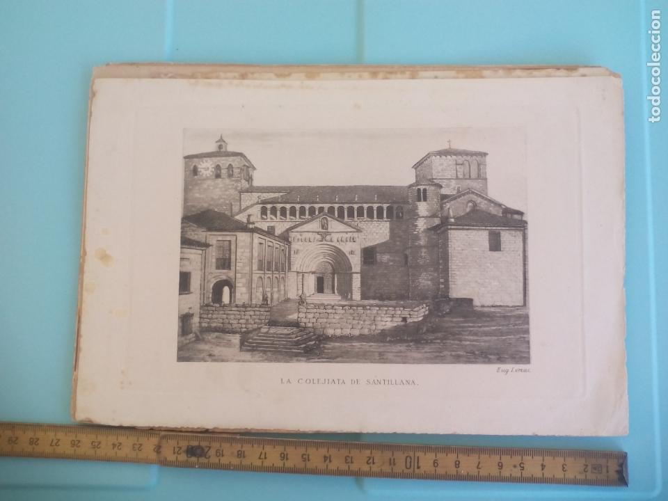 Art: LA COLEJIATA DE SANTILLANA. GRABADO EUGENIO LEMUS. EUG.