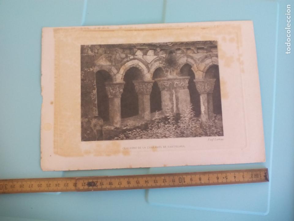 Art: CLAUSTRO DE LA COLEJIATA DE SANTILLANA. GRABADO EUGENIO LEMUS. EUG.