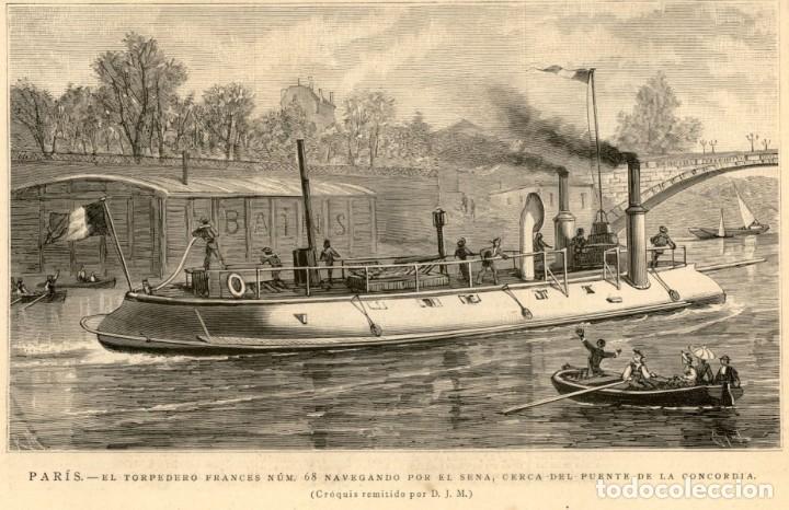 Art: 1885 - ORIGINAL - Francia - Torpedero num. 68 Sena - La Ilustraci&oacute;n Espa&ntilde;ola y Americana