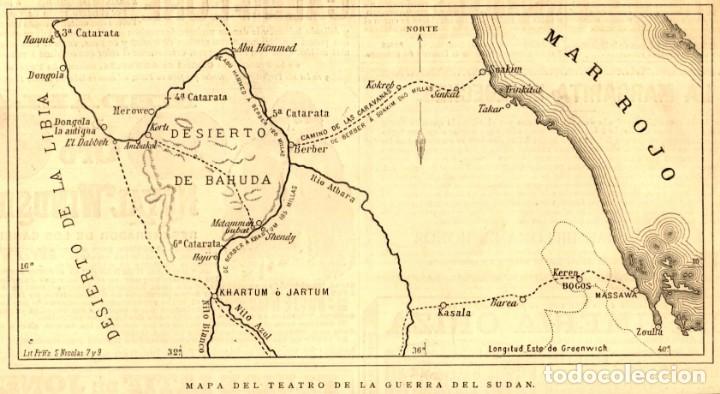Art: 1885 - ORIGINAL - Mapa del teatro de la guerra de Sudan - LA ILUSTRACI&Oacute;N ESPA&Ntilde;OLA Y AMERICANA