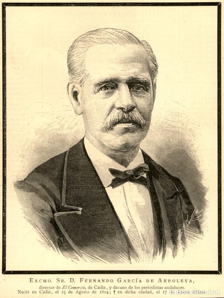 Arte: 1885 - ORIGINAL - Fernando Garcia de Arboleya - Cadiz - La Ilustraci&oacute;n Espa&ntilde;ola y Americana
