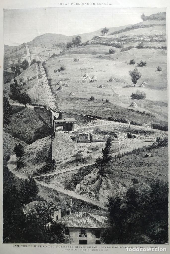 Art: 1885 - Original - Asturias - Valle del Parana Caminos de hierro- La Ilustraci&oacute;n Espa&ntilde;ola y Americana