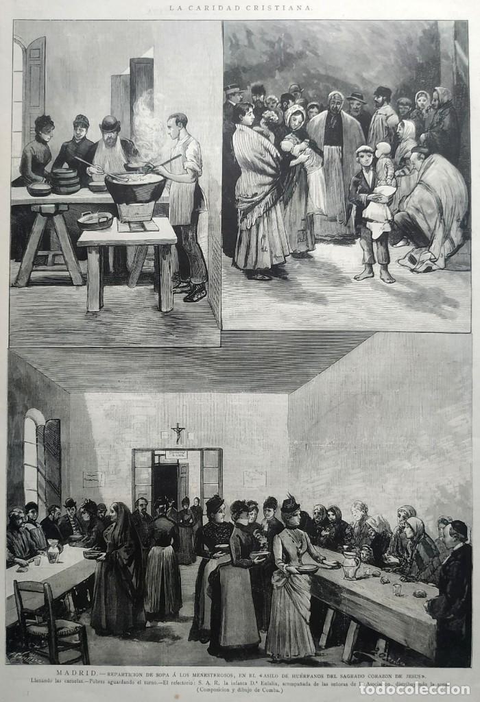 Arte: 1885 - Original - Madrid - Asilo huerfanos Corazon de Jesus - La Ilustraci&oacute;n Espa&ntilde;ola y Americana