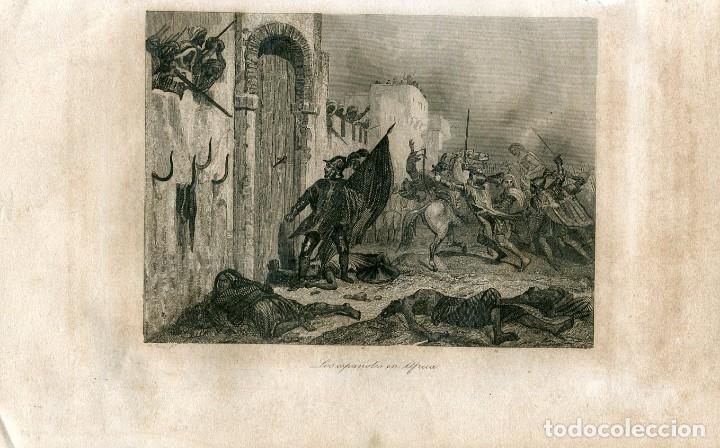 Art: Los espa&ntilde;oles en &Aacute;frica - Grabado original 1861 - Historia general de Espa&ntilde;a