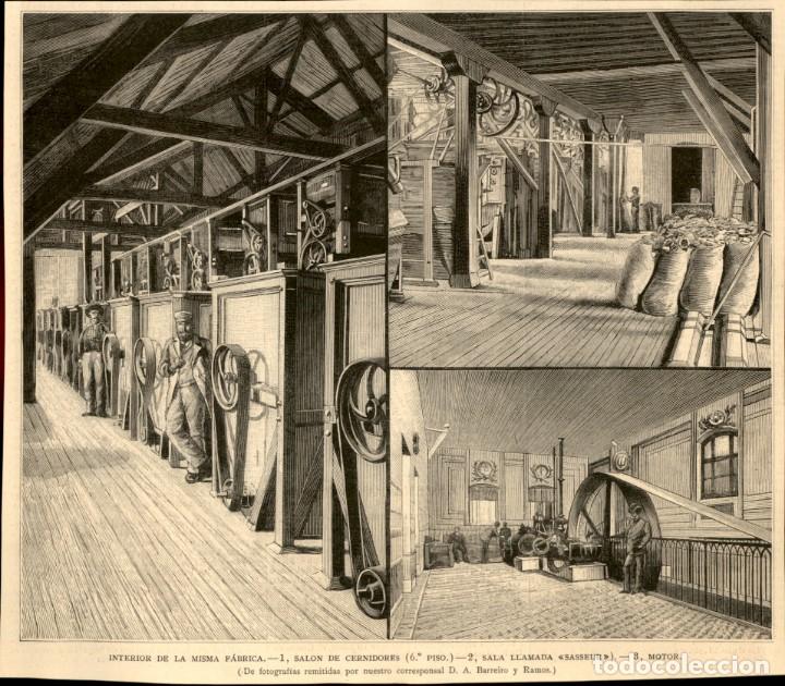 Arte: 1885 - Original - Montevideo - Uruguay - Fabrica del comercio - La Ilustraci&oacute;n Espa&ntilde;ola y Americana