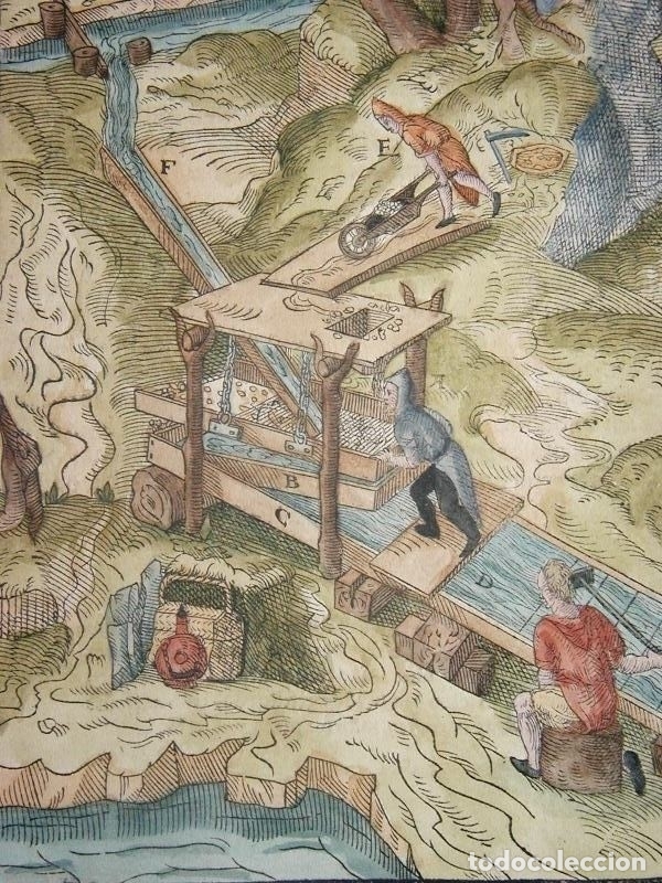 Arte: Lavado del oro IV, 1557. Agr&iacute;cola - Foto 3