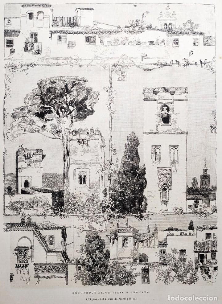 Art: 1885 - ORIGINAL - Granada Artistica - LA ILUSTRACI&Oacute;N ESPA&Ntilde;OLA - Gran tama&ntilde;o