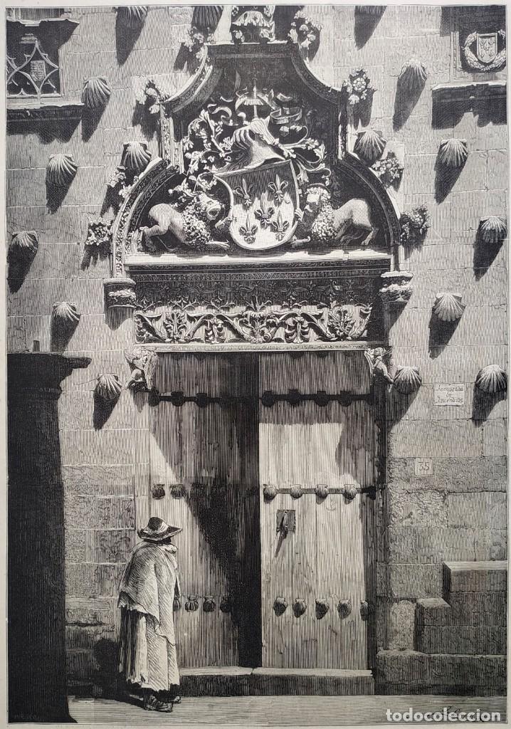 Arte: 1885 - ORIGINAL - Salamanca - Casa de las conchas - LA ILUSTRACI&Oacute;N ESPA&Ntilde;OLA - Gran tama&ntilde;o