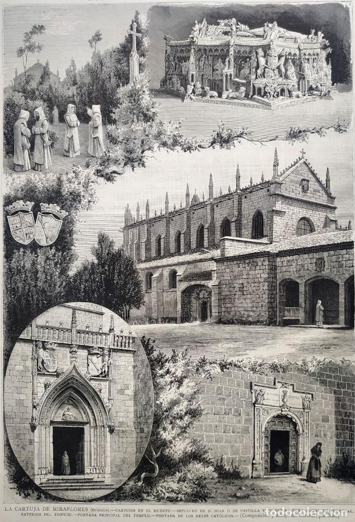Arte: 1885 - ORIGINAL - La Cartuja de Miraflores Burgos - LA ILUSTRACI&Oacute;N ESPA&Ntilde;OLA - Gran tama&ntilde;o