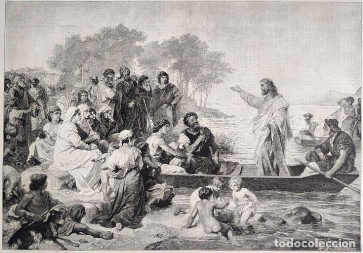 Art: 1885 - ORIGINAL - Jesucristo en el lago de Genesareth - LA ILUSTRACI&Oacute;N ESPA&Ntilde;OLA - Gran tama&ntilde;o