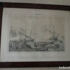 Arte: EPISODIOS MARÍTIMOS, LOS RESTOS DE COLÓN , TRASLADO. LIT. COLOREADA DE J. DONON. 1854. Lote 168819396