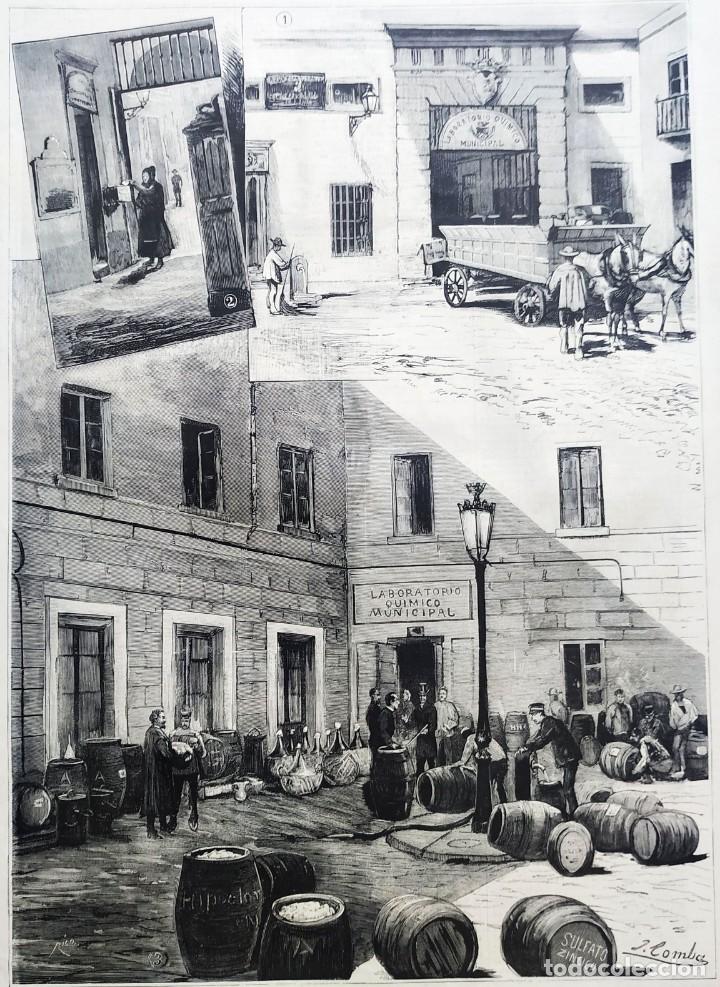Arte: 1885 - ORIGINAL - Madrid Precauciones sanitarias - LA ILUSTRACI&Oacute;N ESPA&Ntilde;OLA - Gran tama&ntilde;o