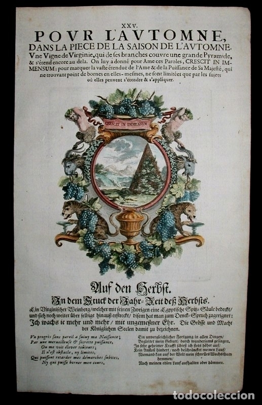 Arte: Alegor&iacute;a del Oto&ntilde;o, 1690. Le Clerc - Foto 1