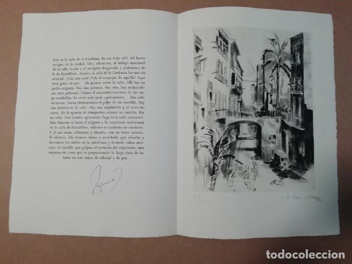 Art: Joan Serra i Melgosa (L&eacute;rida, 1899-Barcelona 1970) Calle Carabassa grabado 1957 de 18x25 papel 48x34