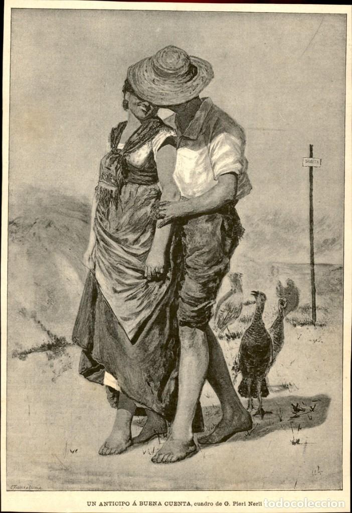 Art: 1887 - Original - Un anticipo a cuenta G. Pieri Nerli - La Ilustraci&oacute;n Artistica