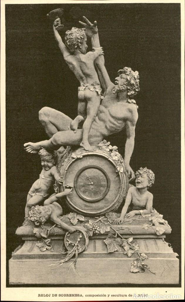 Kunst: 1887 - Original - Reloj de sobremesa J. Atche - La Ilustraci&oacute;n Artistica