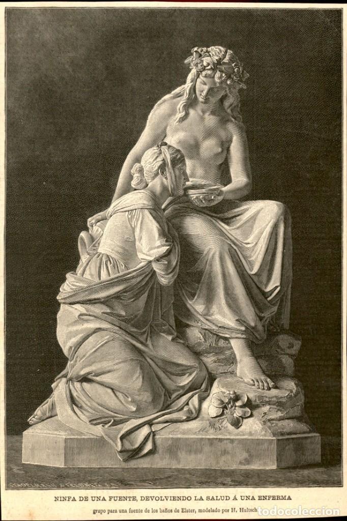 Kunst: 1887 - Original - Ninfa de una fuente, devolviendo la salud - Ba&ntilde;os Elster- La Ilustraci&oacute;n Artistica