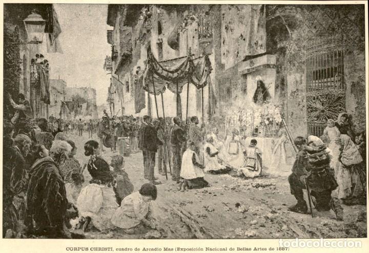 Kunst: 1887 - Original - Corpus Christi en Sitges - Arcadio Max - La Ilustraci&oacute;n Artistica