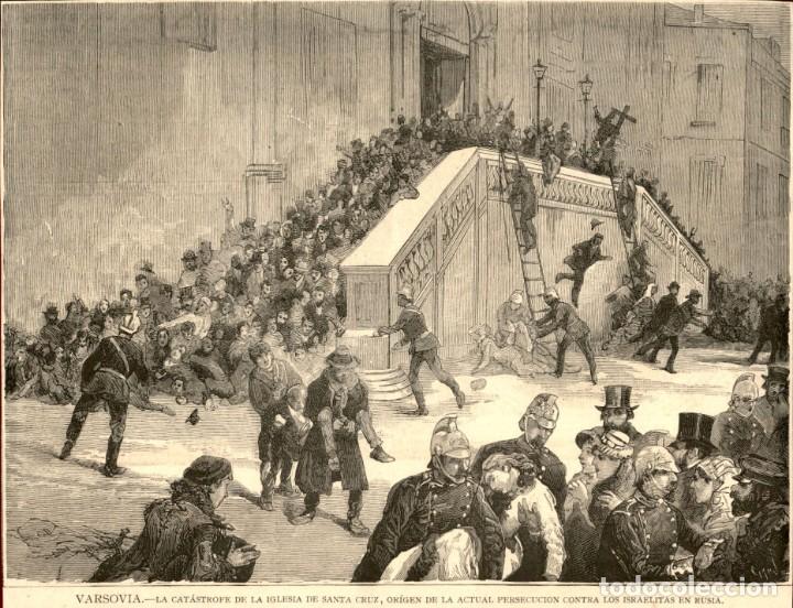 Arte: 1882 - Original - Varsovia origen persecuci&oacute;n de los israelitas en Rusia - La Ilustraci&oacute;n Espa&ntilde;ola