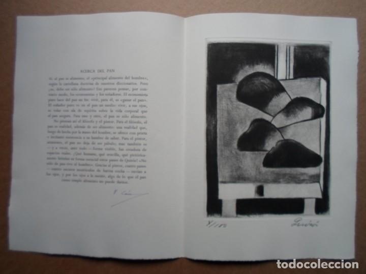 Art: Antonio QUIR&Oacute;S (Santander 12-84) PAN grabado 18x25 papel 48x34 firma X/100 y Pedro La&iacute;n entralgo