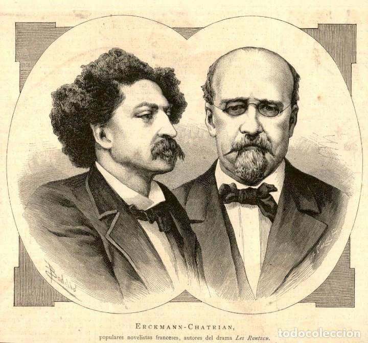 Arte: 1882 - Erckmann - Chatrian Novelistas franceses - La Ilustraci&oacute;n Espa&ntilde;ola